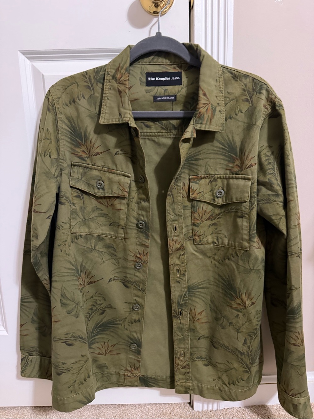 The Kooples Olive Green Botanical Field Jacket